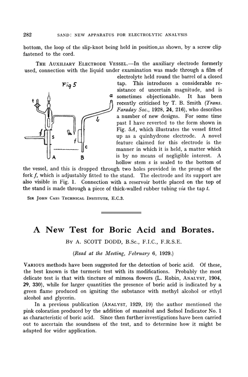 A new test for boric acid and borates