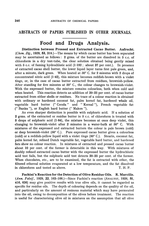 Food and drugs analysis