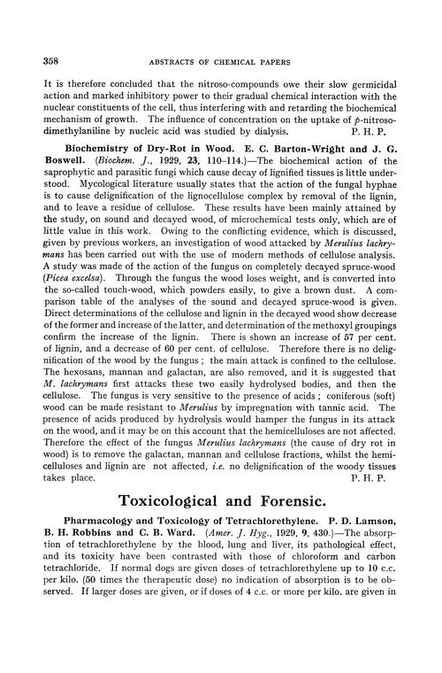 Toxicological and forensic
