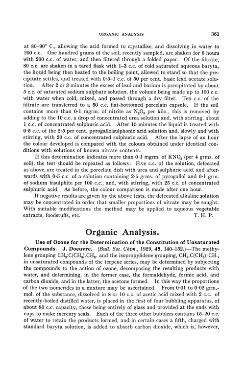 Organic analysis