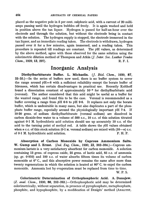 Inorganic analysis