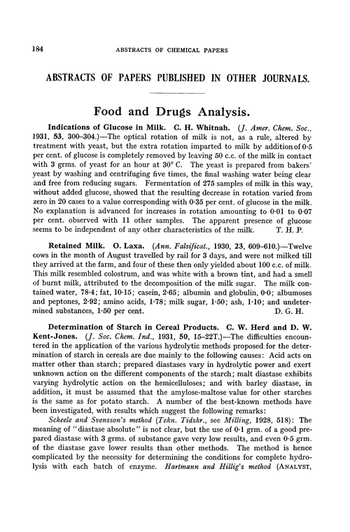 Food and drugs analysis