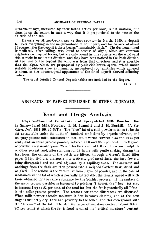 Food and drugs analysis