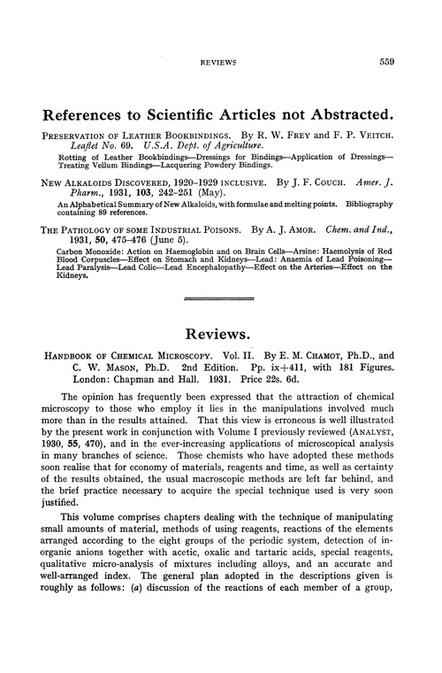 References to scientific articles not abstracted