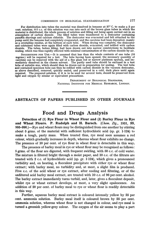 Food and drugs analysis