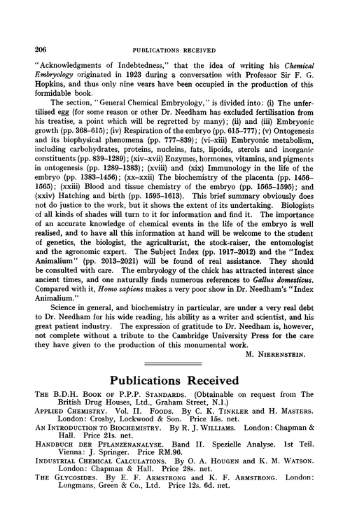 Publications received