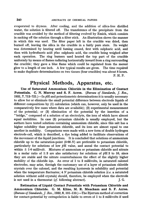 Physical methods, apparatus, etc.