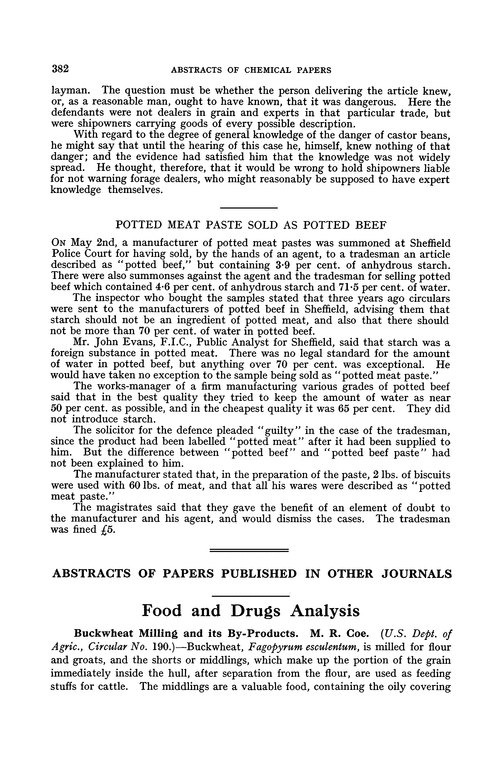 Food and drugs analysis