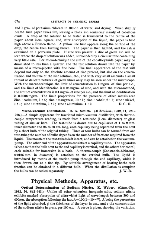 Physical methods, apparatus, etc.