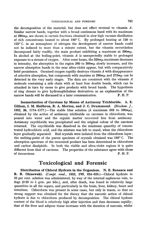 Toxicological and forensic