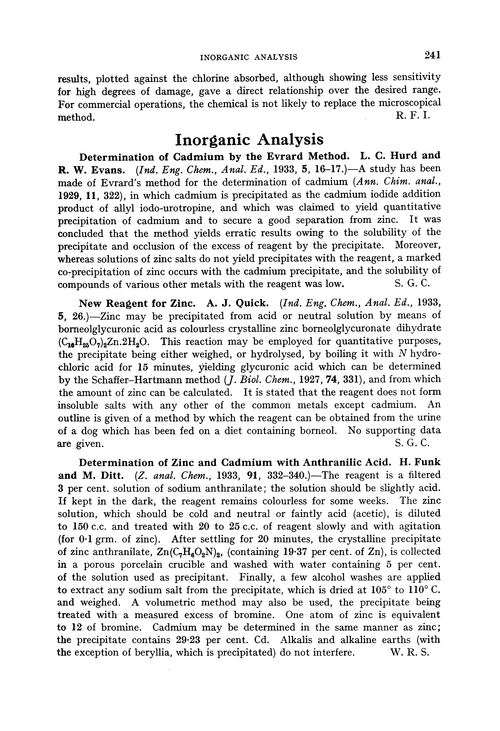 Inorganic analysis