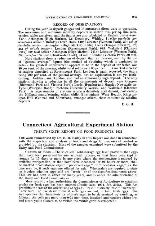 Connecticut Agricultural Experiment Station. Thirty-sixth report on food products, 1931