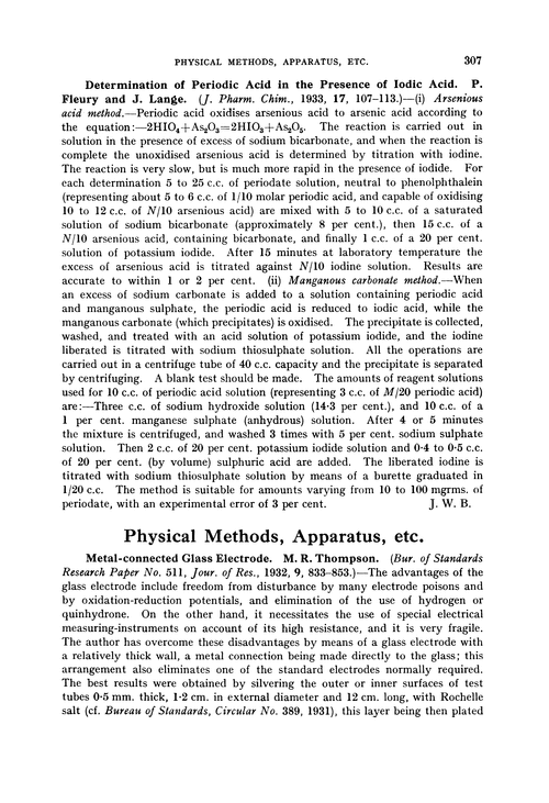 Physical methods, apparatus, etc.