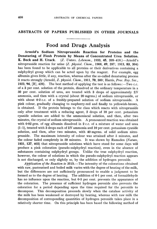 Food and drugs analysis
