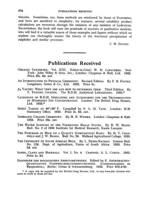 Publication received