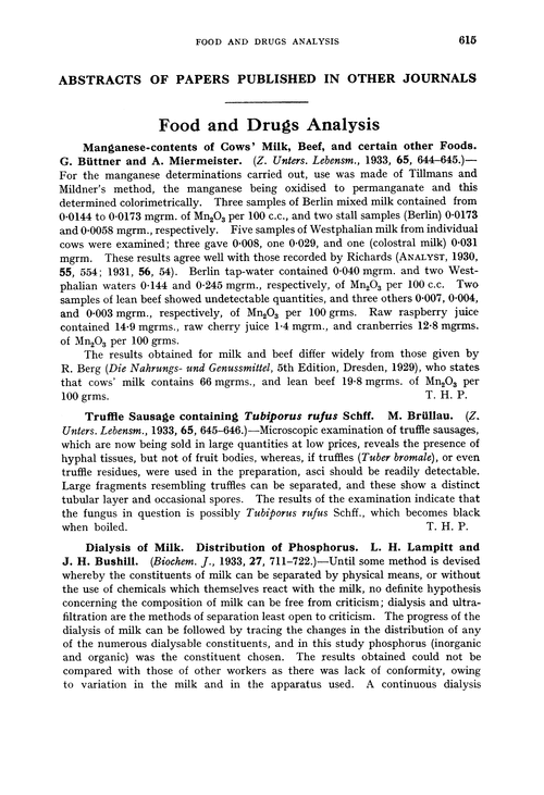 Food and drugs analysis