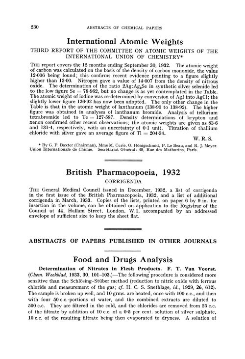 Food and drugs analysis