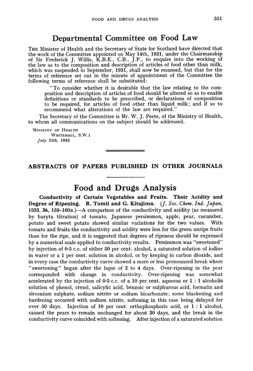 Departmental Committee on Food Law