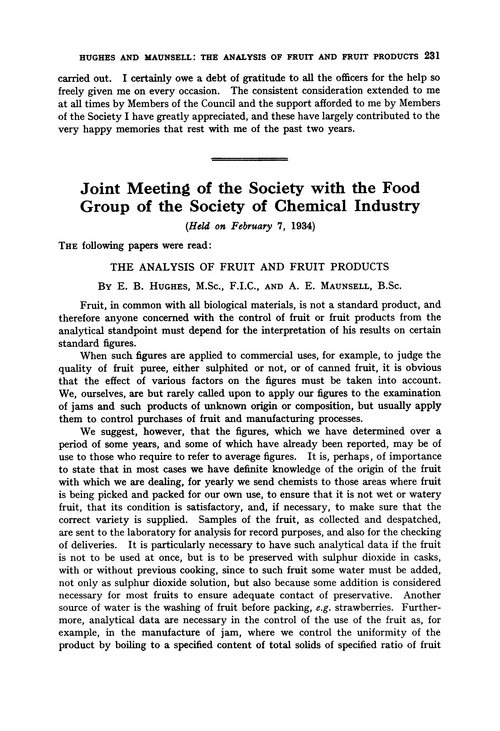The analysis of fruit and fruit products