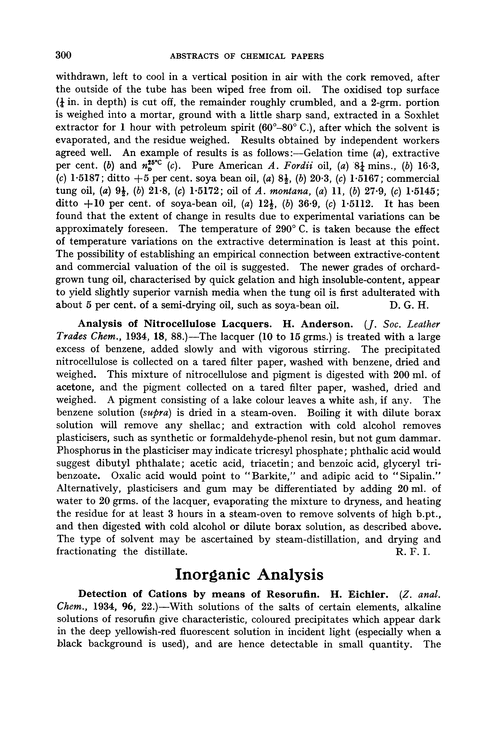 Inorganic analysis