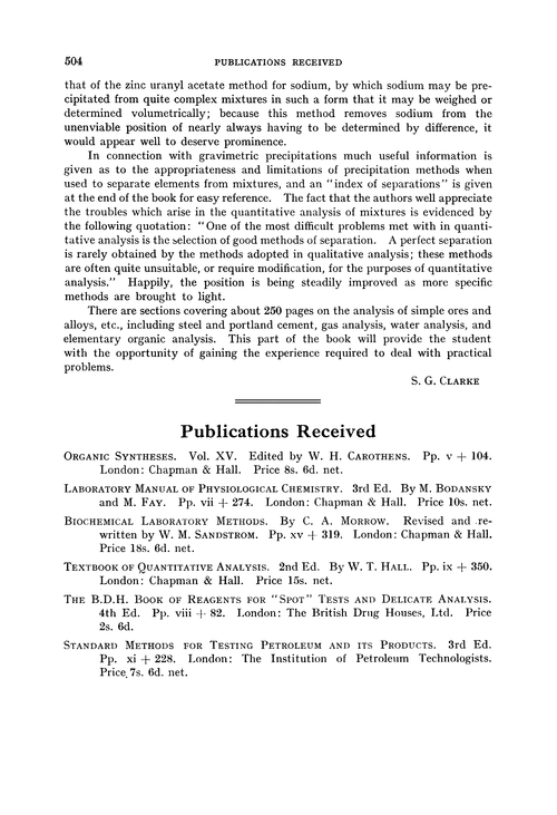 Publications received