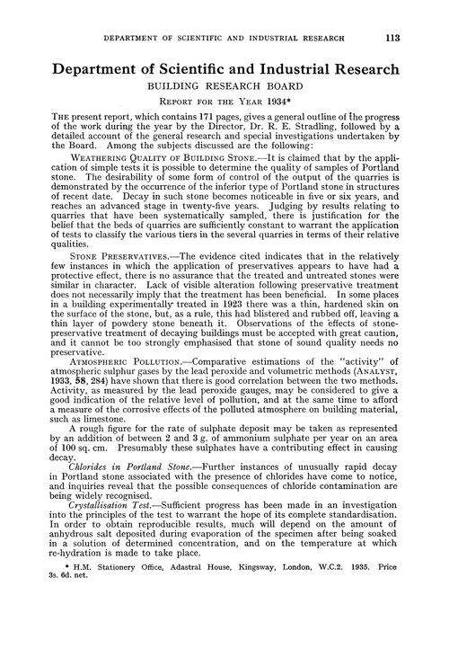 Department of Scientific and Industrial Research. Building Research Board