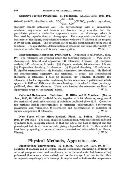 Physical methods, apparatus, etc.