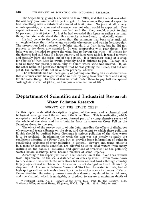 Department of Scientific and Industrial Research. Water Pollution Research