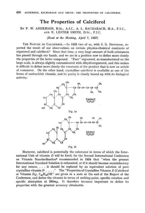 The properties of calciferol