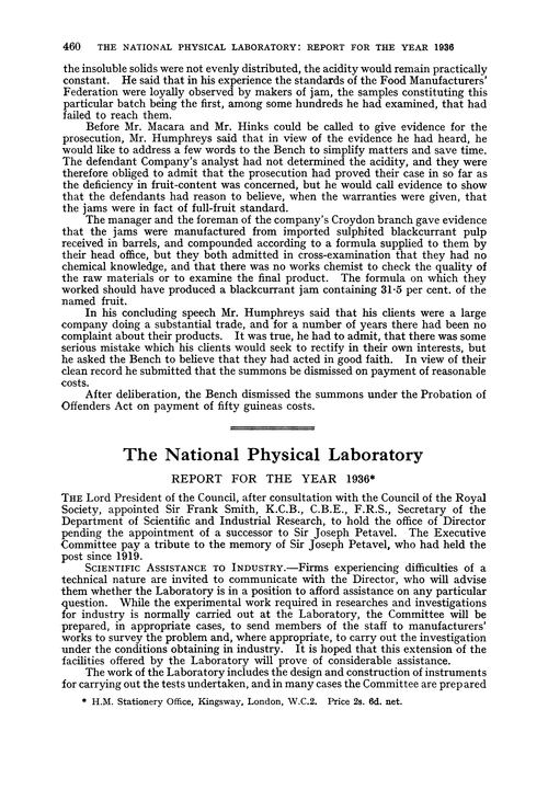 The National Physical Laboratory. Report for the year 1936