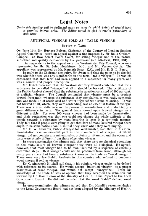 Legal Notes Analyst Rsc Publishing