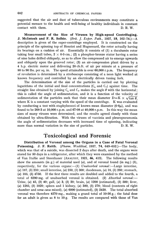 Toxicological and forensic