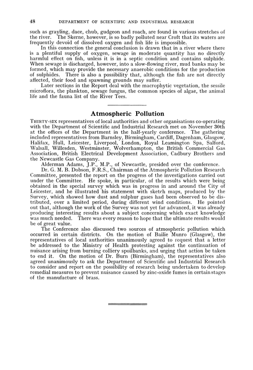 Department of Scientific and Industrial Research. Atmospheric pollution