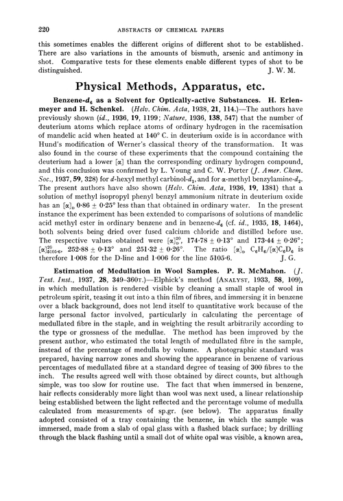 Physical methods, apparatus, etc.