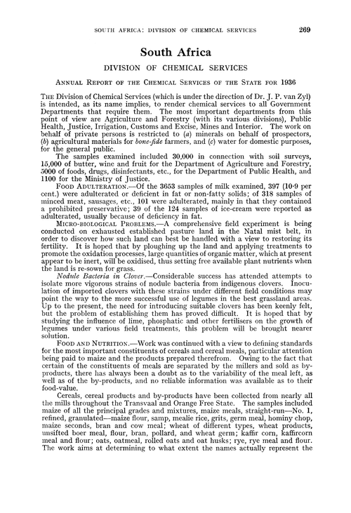 South Africa. Division of Chemical Services