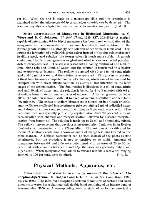 Physical methods, apparatus, etc.