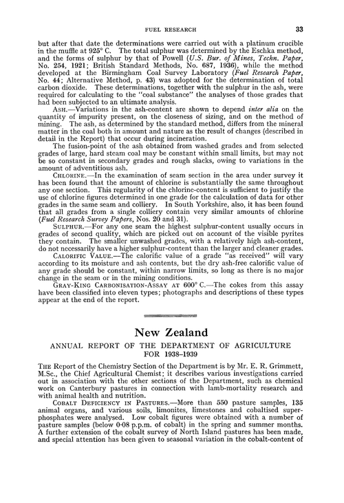 New Zealand. Annual Report of the Department of Agriculture for 1938–1939
