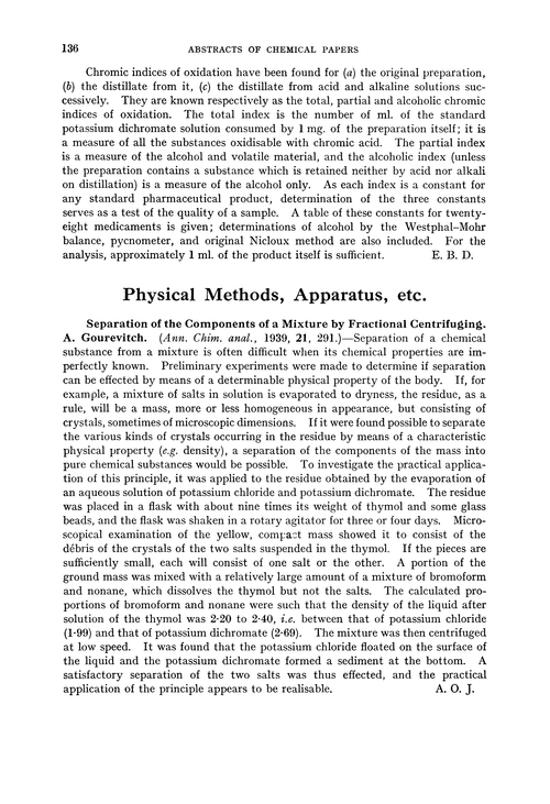 Physical methods, apparatus, etc.