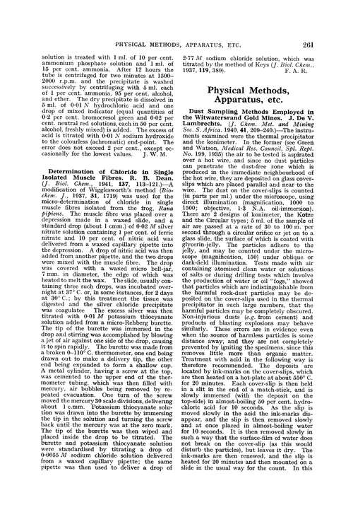 Physical methods, apparatus, etc.