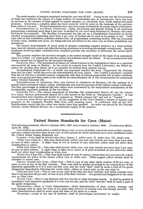 United States standards for corn (maize)
