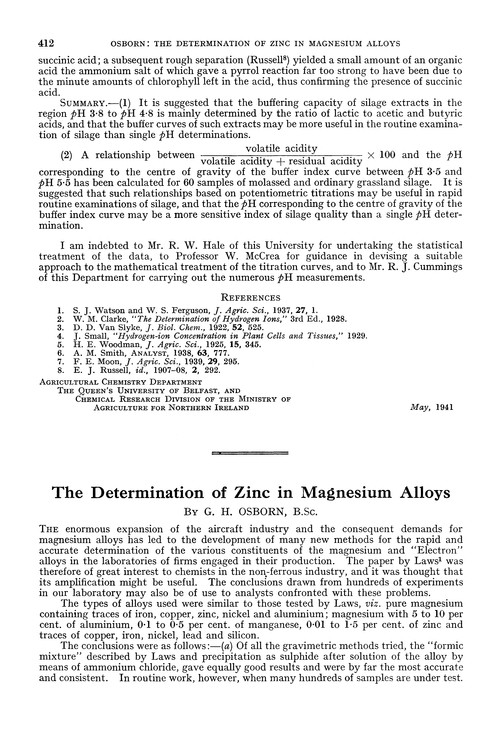 The determination of zinc in magnesium alloys Analyst (RSC Publishing)