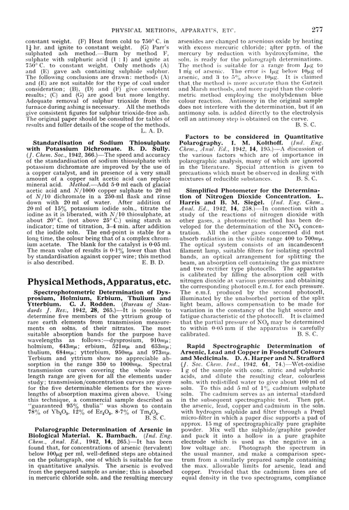 Physical methods, apparatus, etc.