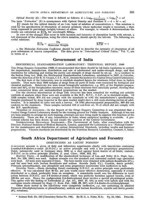 South Africa Department of Agriculture and Forestry. Insecticides as locust poisons