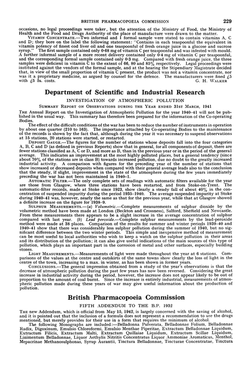British Pharmacopoeia Commission. Fifth Addendum to the B.P. 1932
