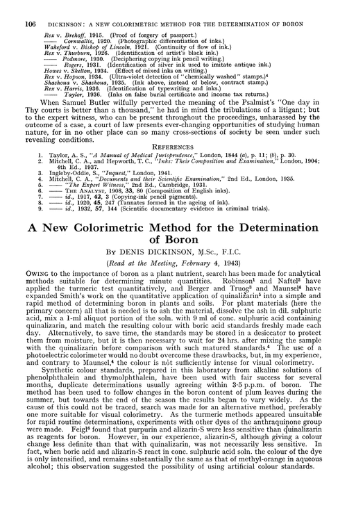 A new colorimetric method for the determination of boron