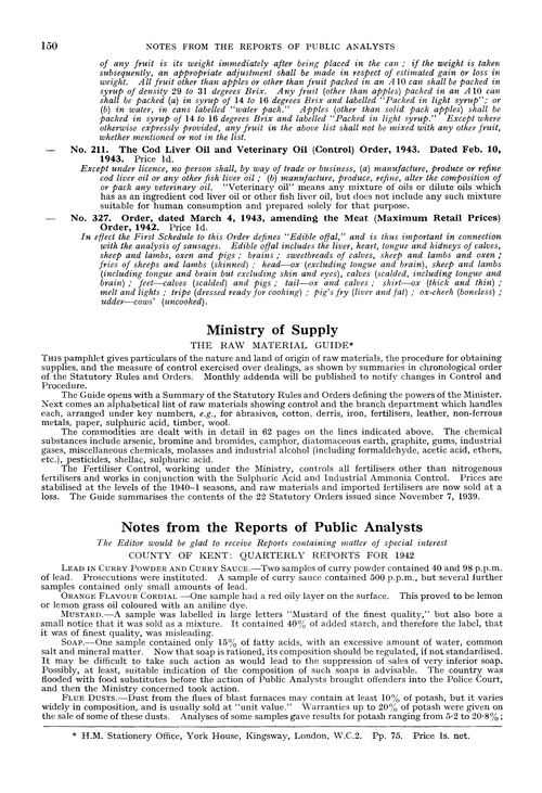 Ministry of Supply. The raw material guide