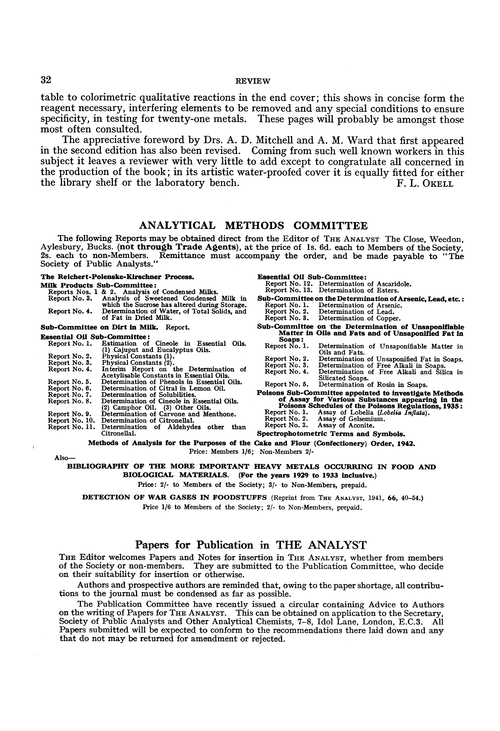 Papers for publication in The Analyst