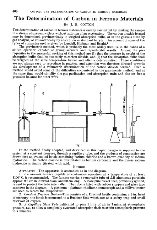 The determination of carbon in ferrous materials