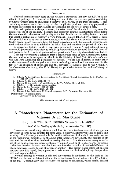 A photoelectric photometer for the estimation of vitamin A in margarine