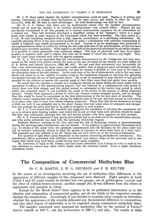 The composition of commercial methylene blue